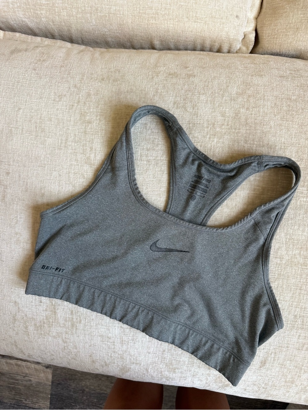 Nike Women's Dri-FIT Gray Racerback Sports Bra